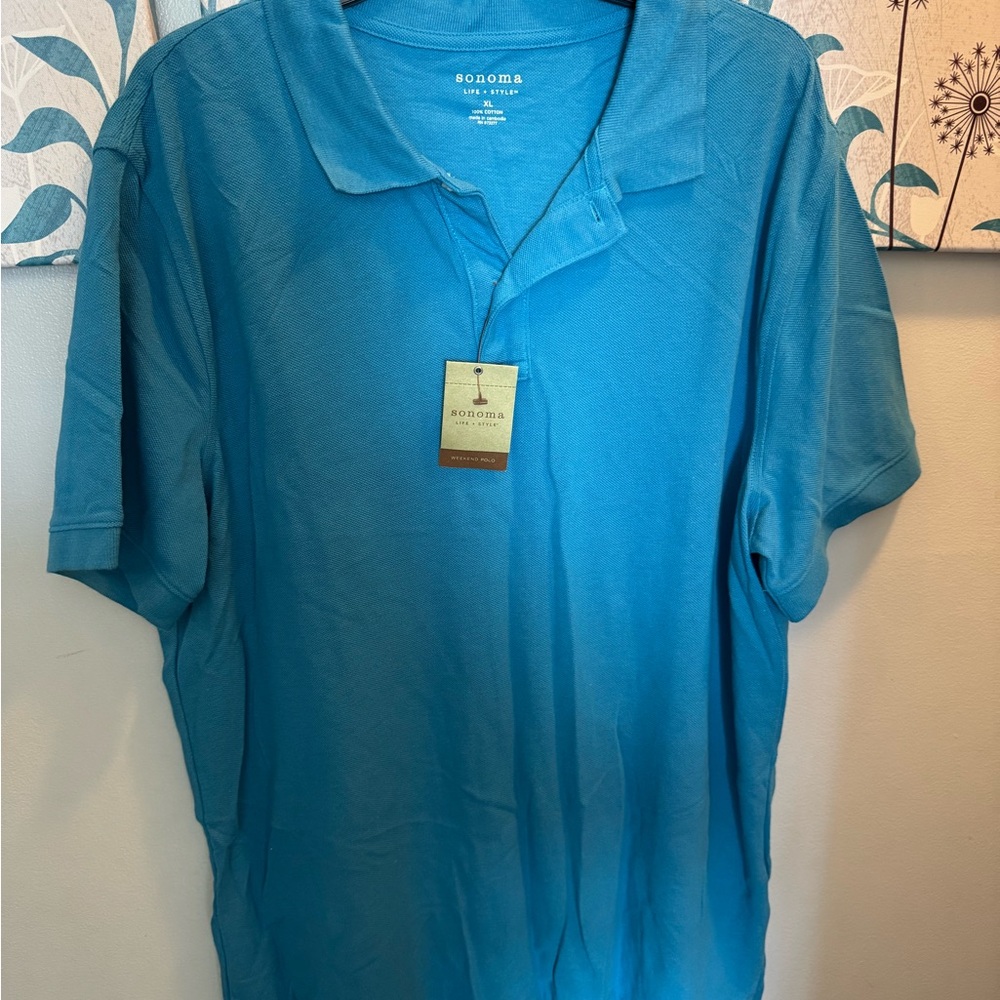 Sonoma Men's LIGHT Blue Polo Shirt Size XL NWTS Gift for Dad **PRICED REDUCED**